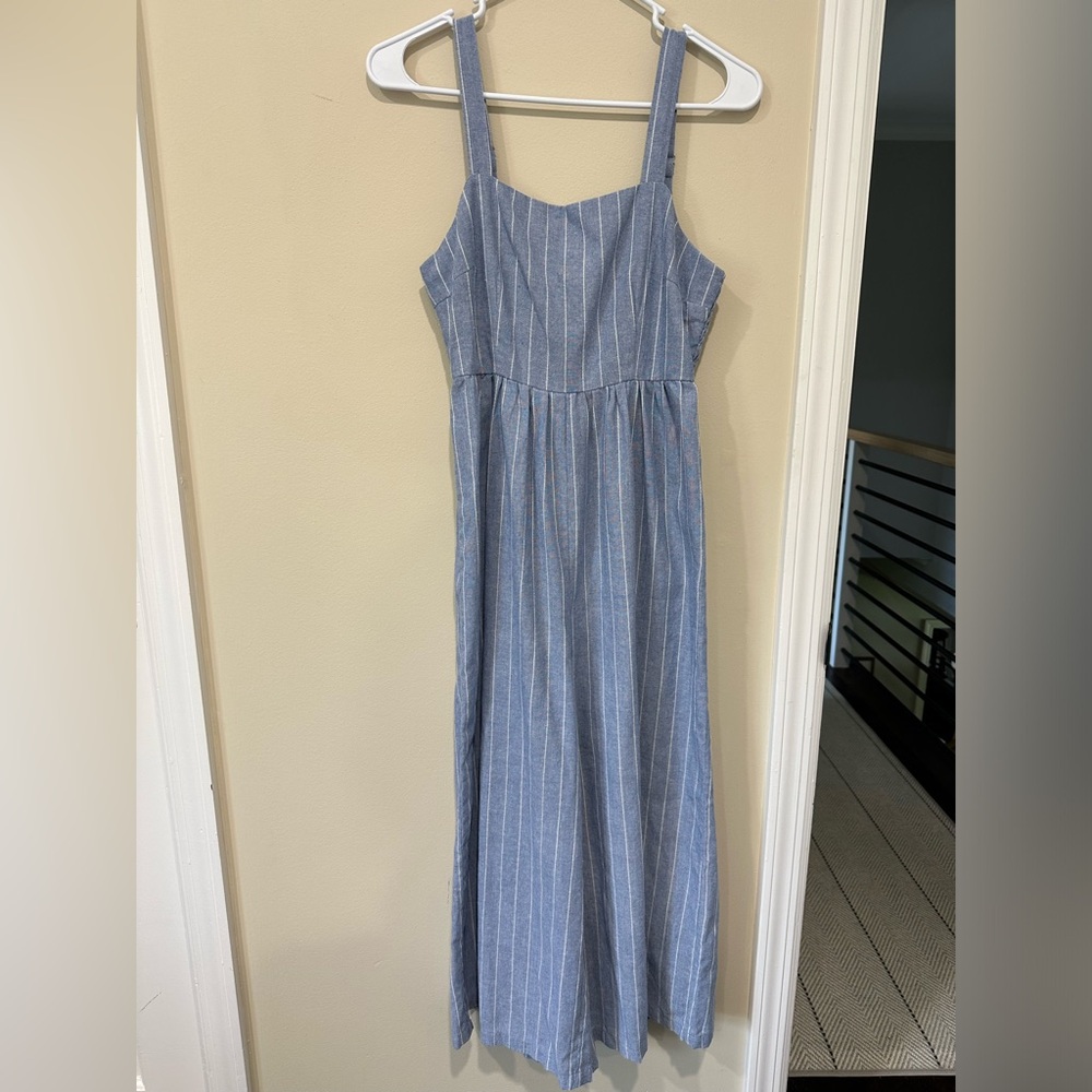 Pink Lily Blue and White Striped Romper